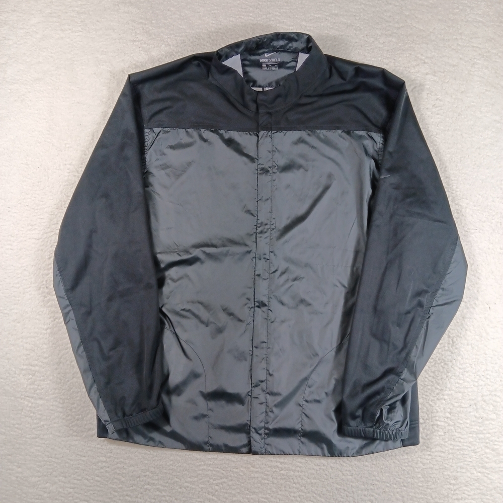 Nike Shield Jacket Mens XXL Black Full Zip Golf Windbreaker Lightweight